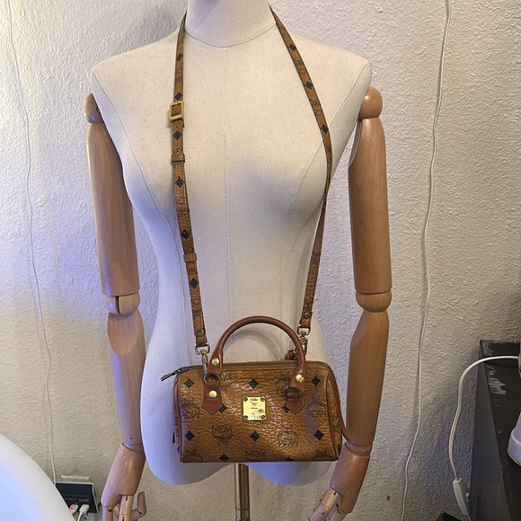 MCM Visetos Crossbody Barrel Bag - Picture 15 of 16